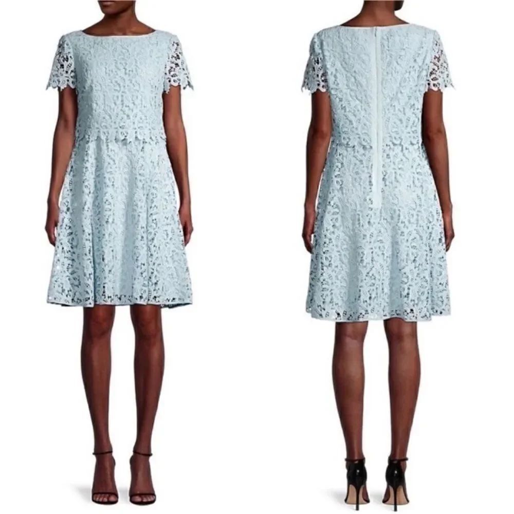 Shani NWT Popover Lace Fit & Flare Dress in Color
Dusty Blue Size 12